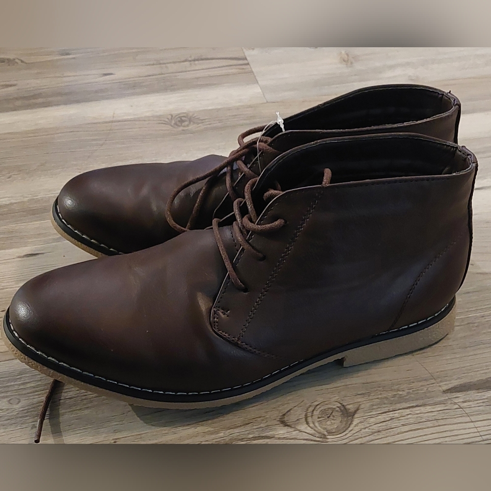 Men's Brown Leather Ankle Boots 9.5
